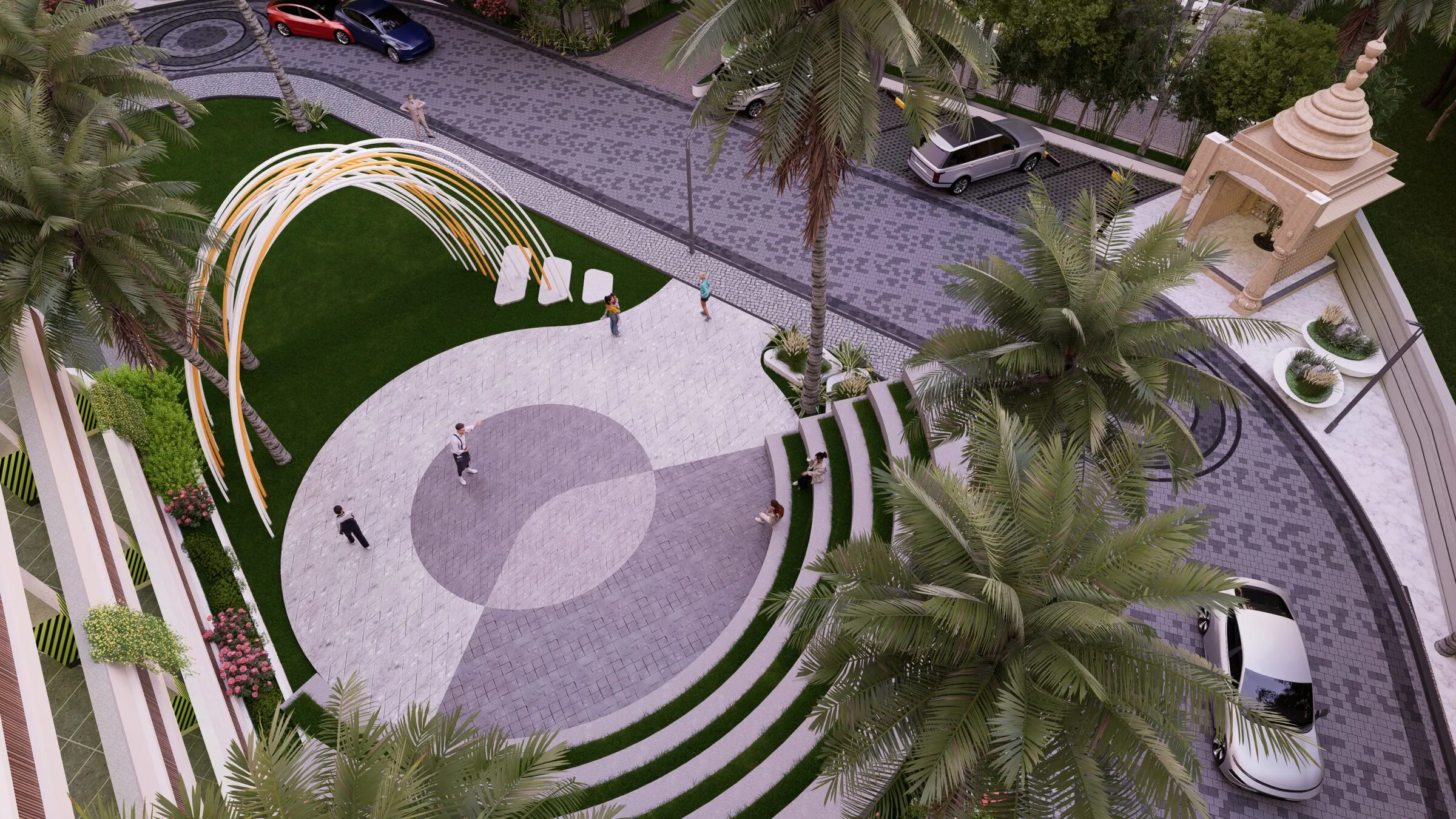Open-air theatre with stepped seating